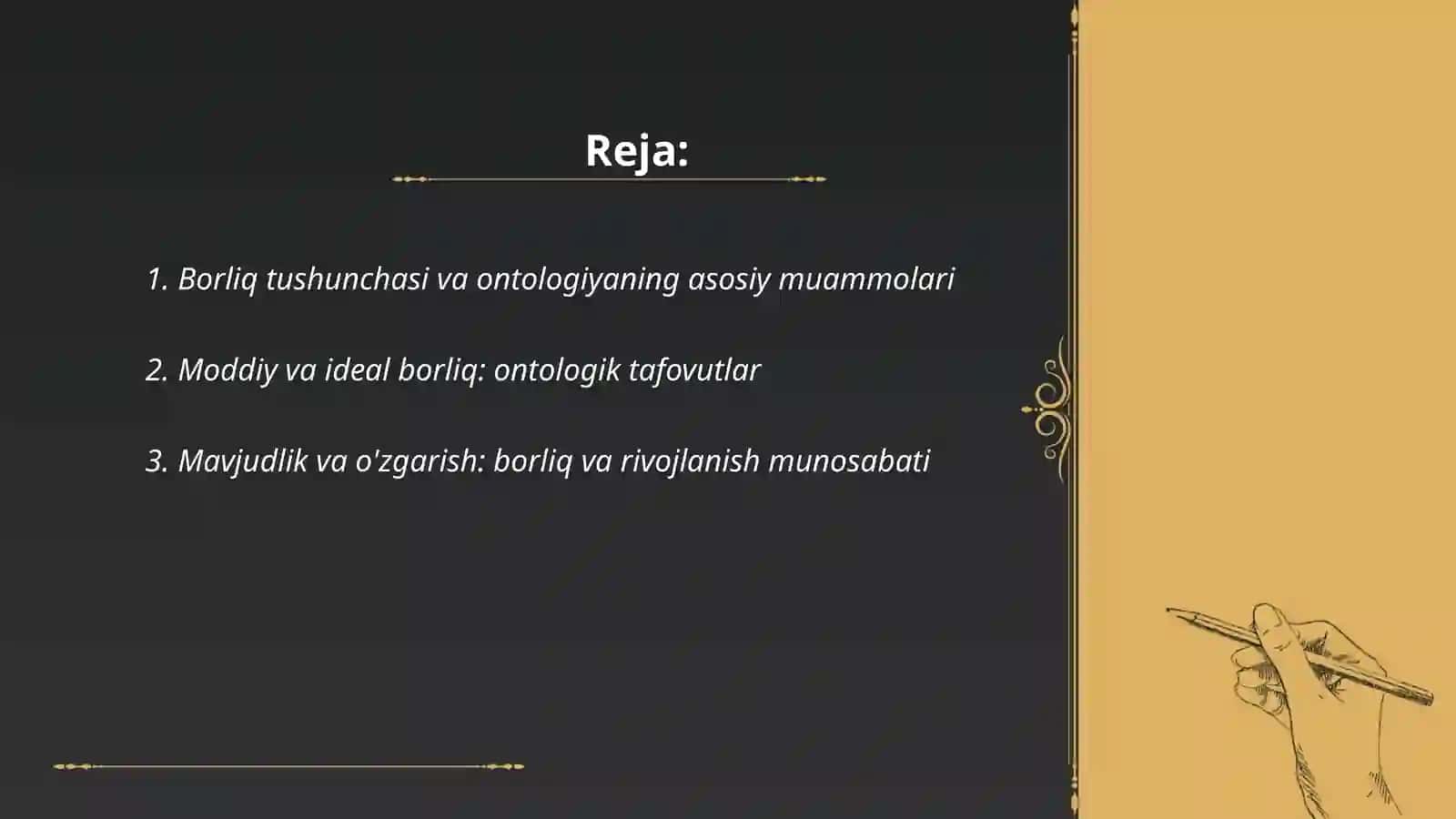 Borliq (ontologiya) va rivojlanishfalsafasi 2