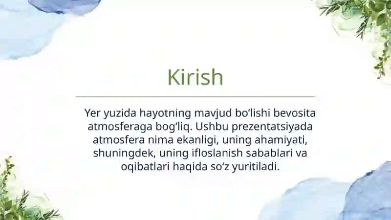 Atmosfera Ifloslanishi 2
