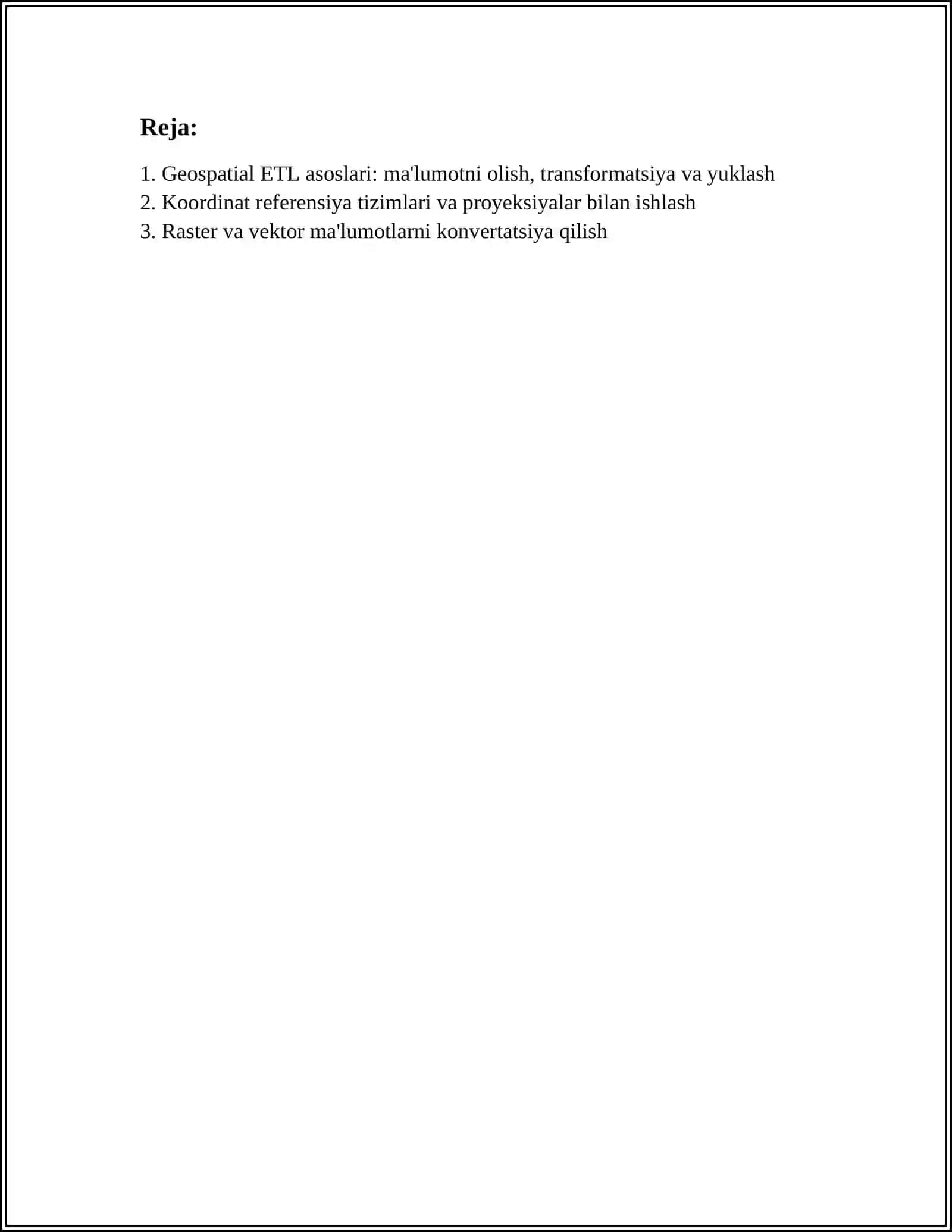 GEOSPATIAL ETL TIZIMLARI 2