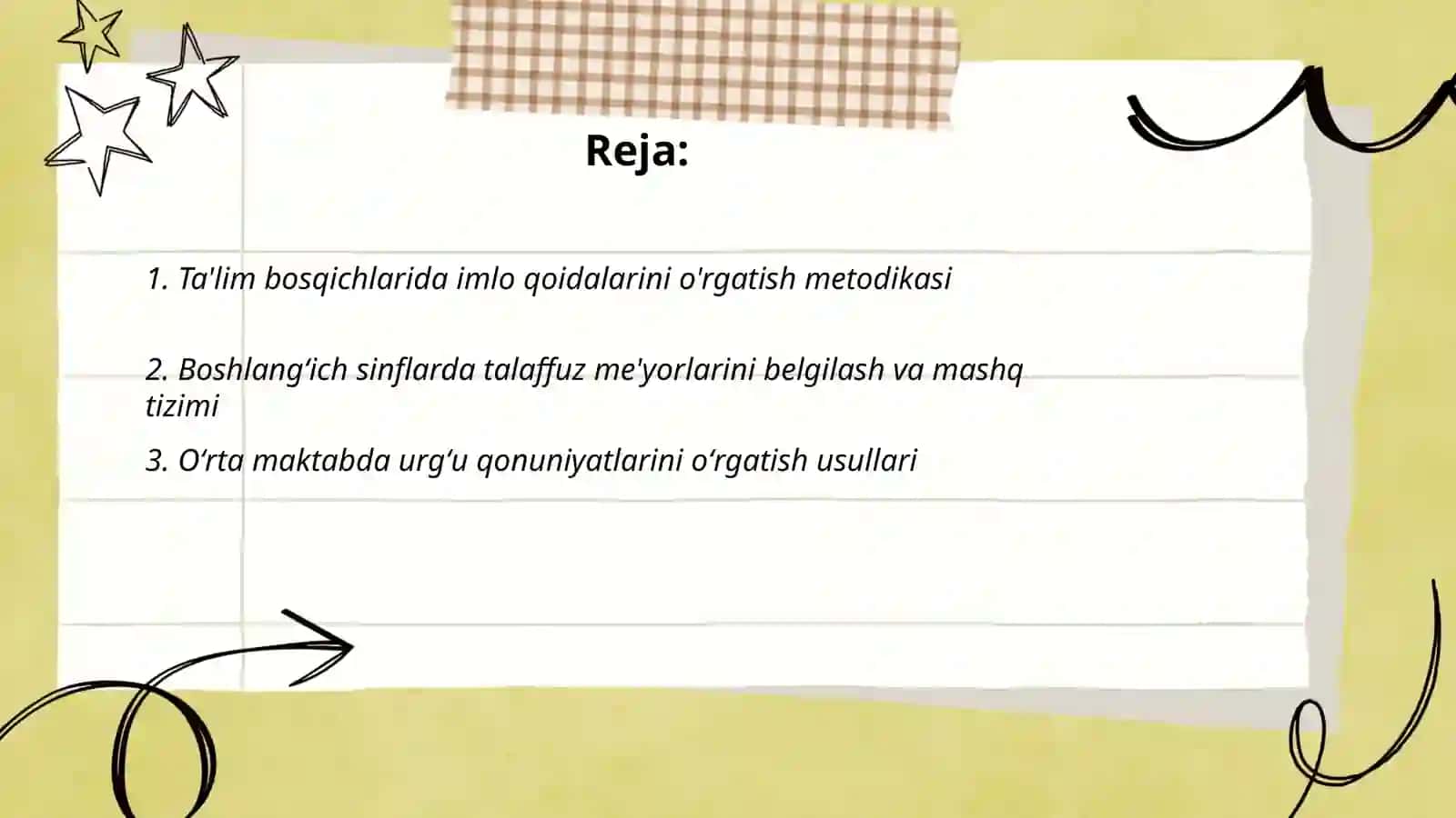 Ta'lim bôginlarida imlo qoidalarning berilishi 2