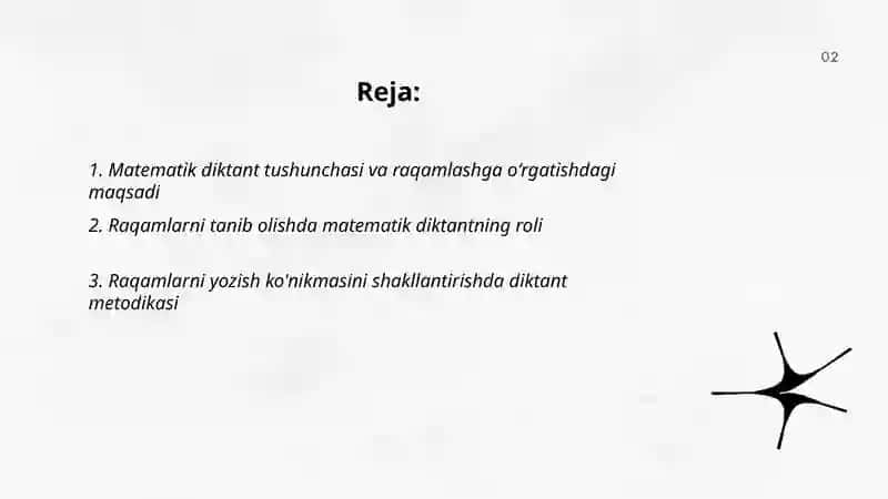 Raqamlashga oʻrgatishda matematik diktantning oʻrni 2