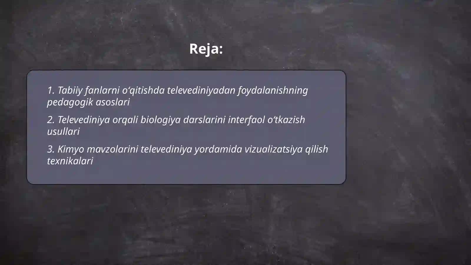Televedeniye tabiiy fanlarni oʻqitishda 2