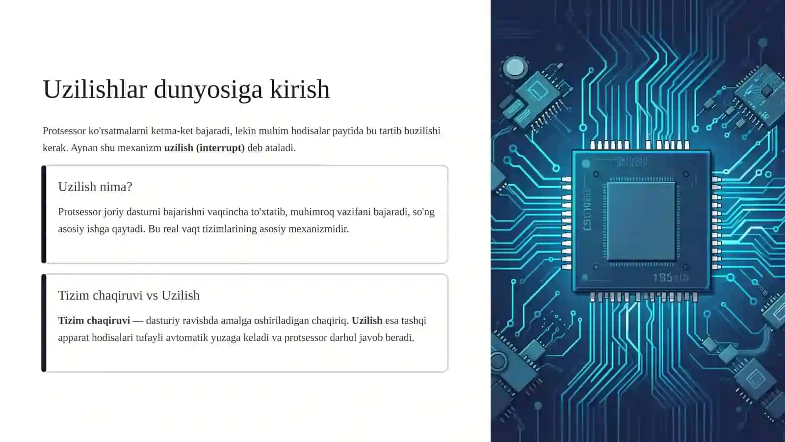 O'rnatilgan tizimlarda uzilishlar va taymerlar 2
