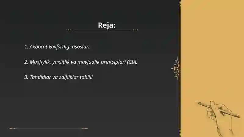 Axborot xavfsizligi asoslari 2