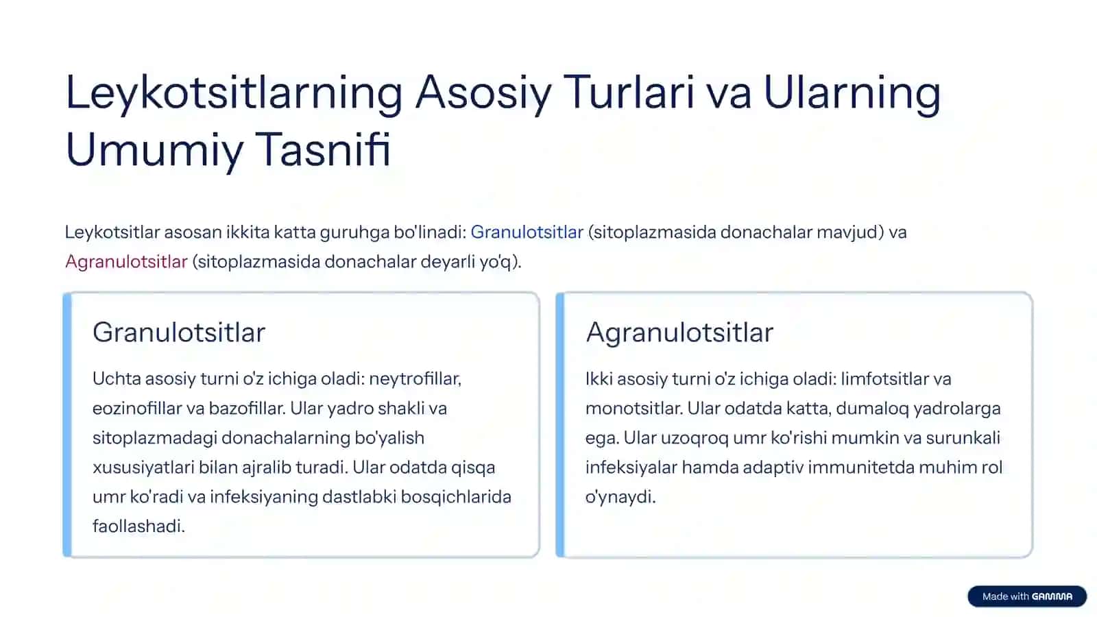 Leykotsitlar: Immunitet Tizimining Qahramonlari 2