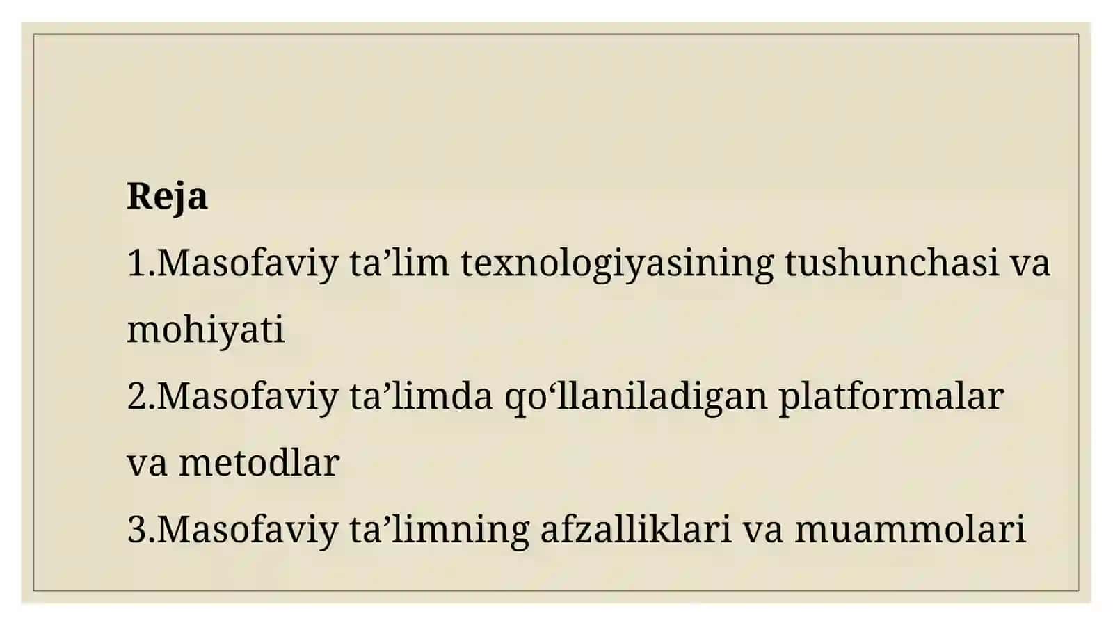 Masofaviy ta’lim texnologiyasi 2