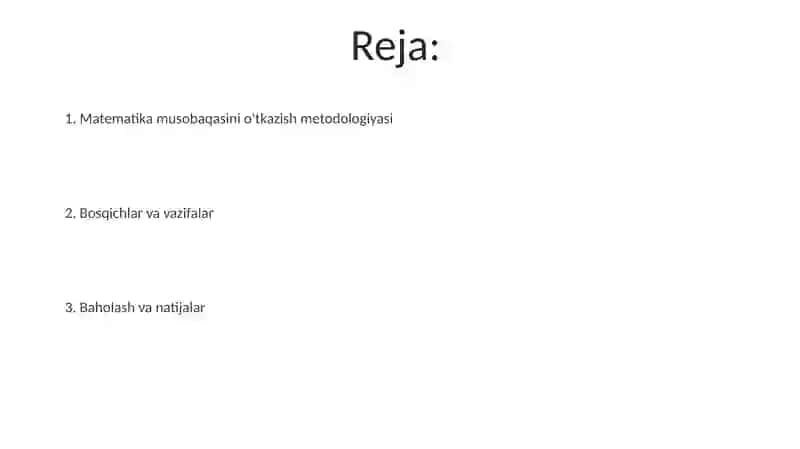 Matematik konkurs oʻtkazish metodikasi 2