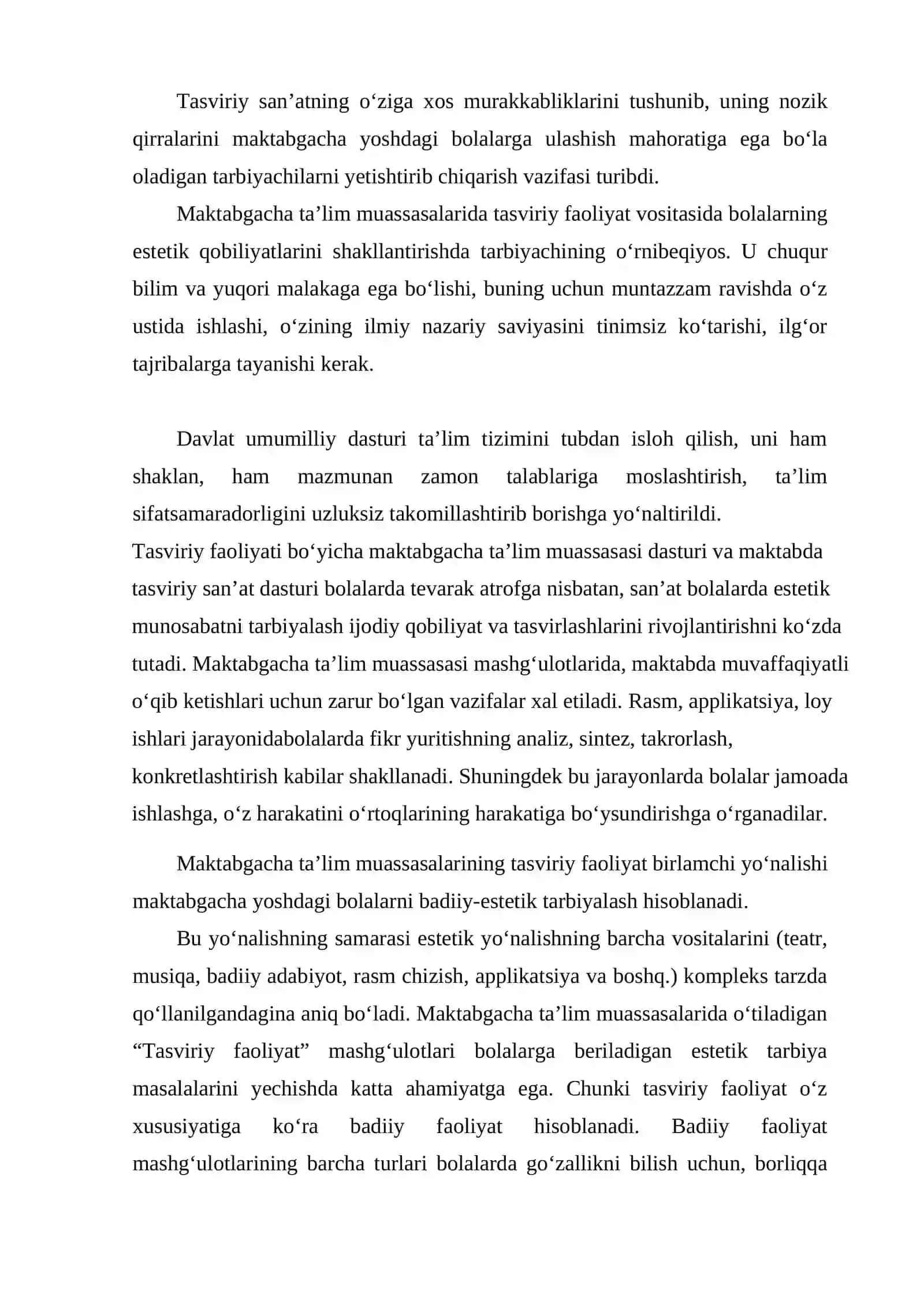 "San’at" rivojlanish markazida tasviriy faoliyat turlarini faollashtirish 2