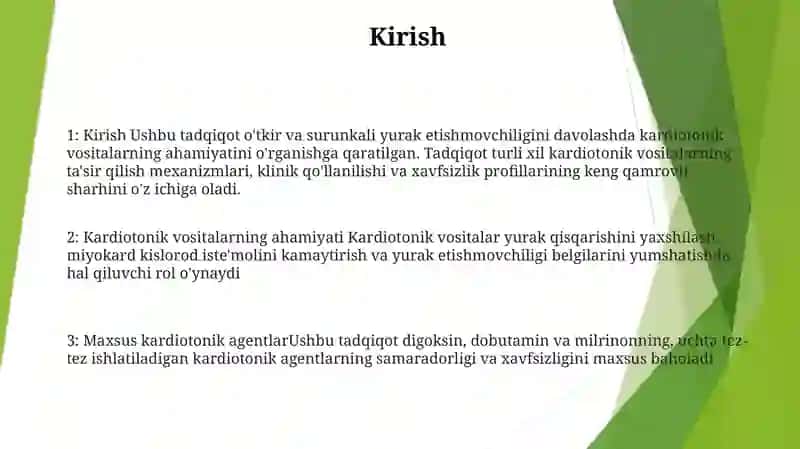O'Tkir Va Surunkali Yurak Yetishmovchiligida Kardiotonik Vositalarning Ahamiyati 2