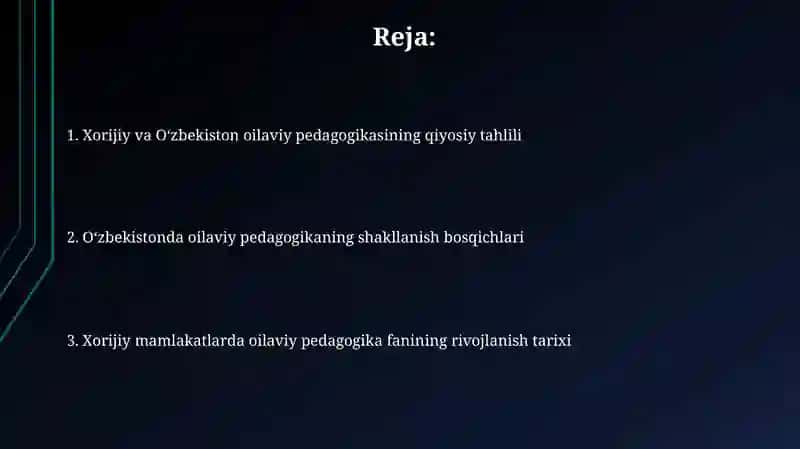 Xorijiy davlatlar va Òzbekistonda Oila Pedagogikasi fanning rivojlanish tarixi 2