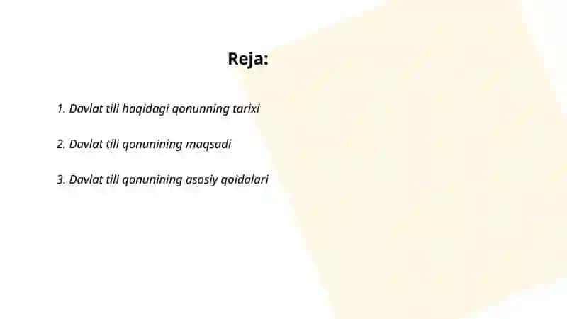 Davlat tili to'g'risidagi. Qonun va uning yangi tahrirlari mazmun-mohiyati 2