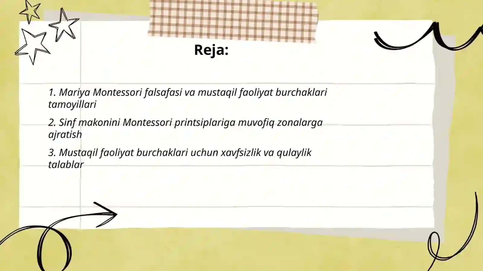 Mariya Montessori taʼlim tizimi asosida mustaqil faoliyat burchaklarini tashkil etish 2