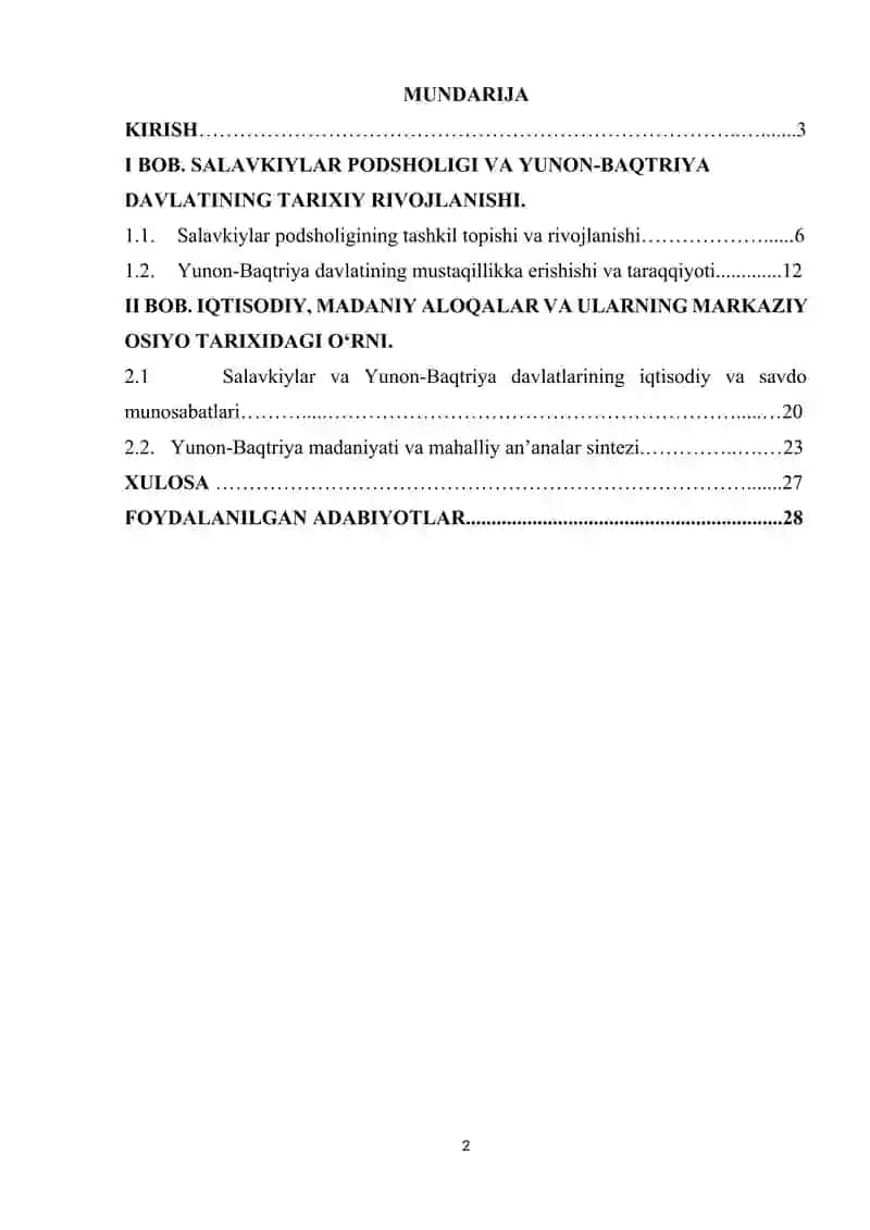 Salavkiylar podsholigi va Yunon-Baqtriya davlati 2