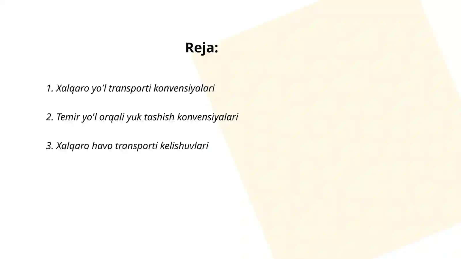 Xalqaro yo'l transporti konvensiyalari 2