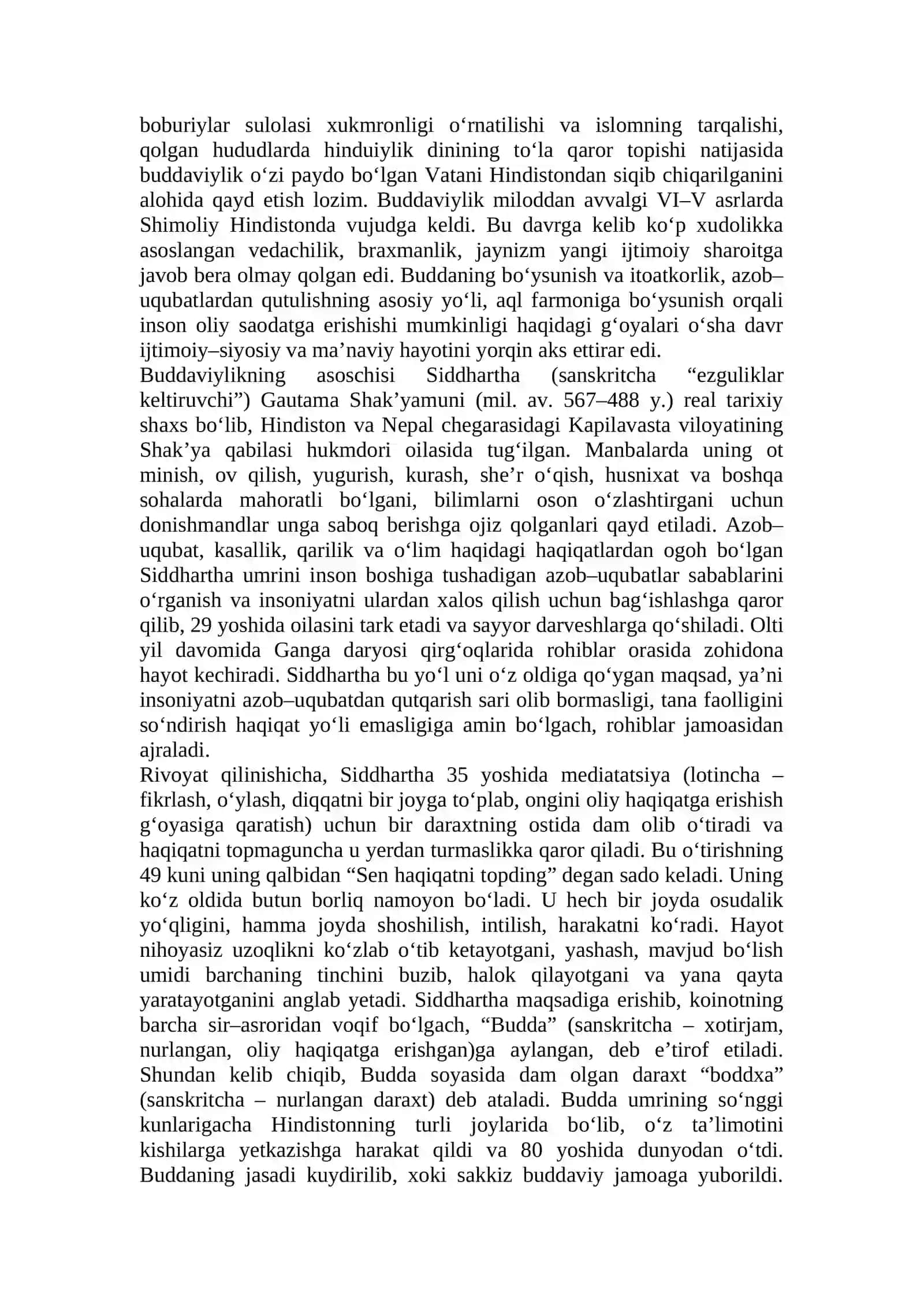 Buddaviylik dini tarixi va asosiy g`oyalari 2