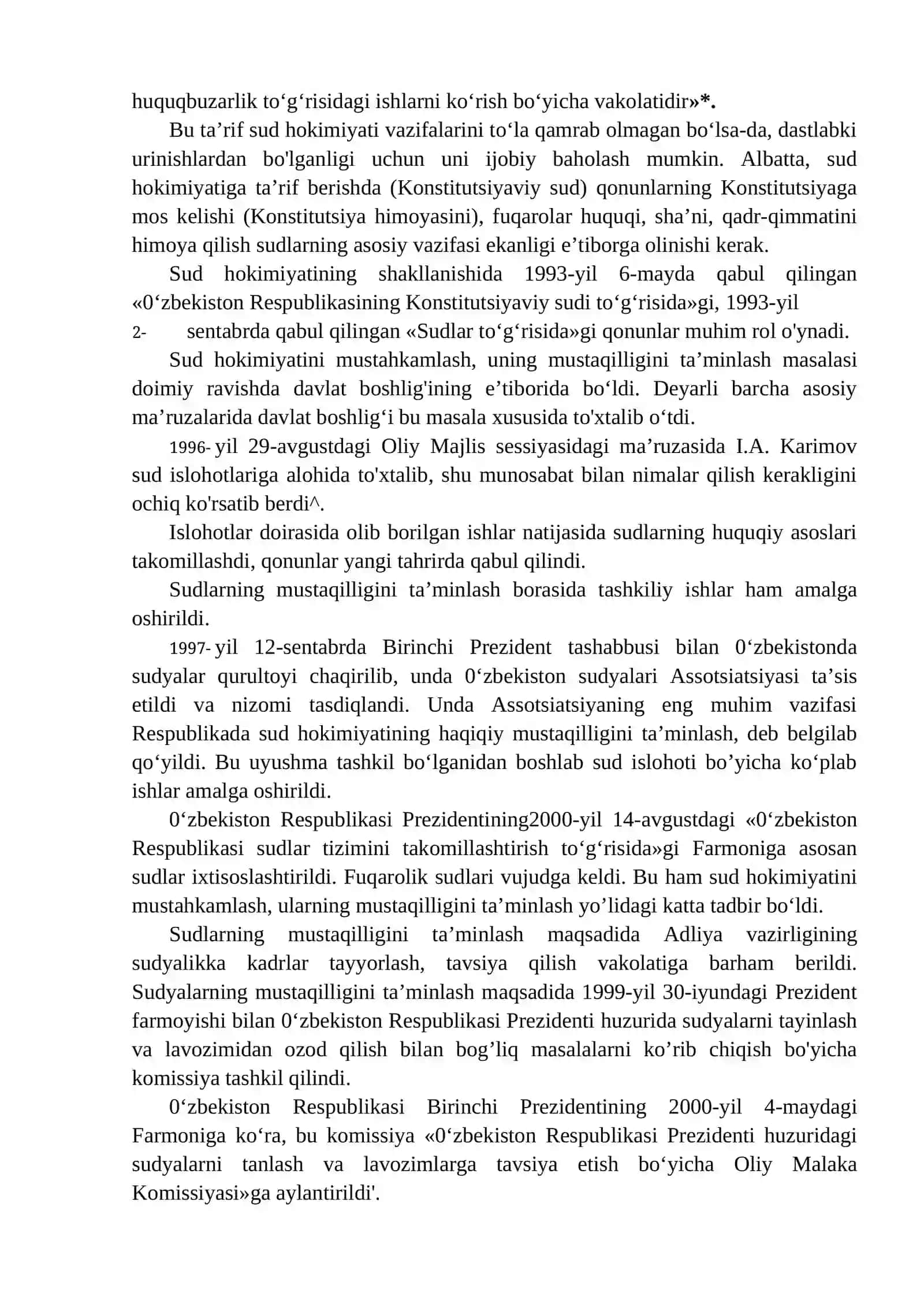O'zbekiston Respublikasi sud hokimiyati. Konsitutsiya ustunligi va muhofazasi 2