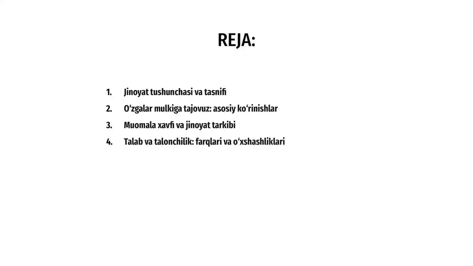 Jinoyat tushunchasi va tasnifi 2