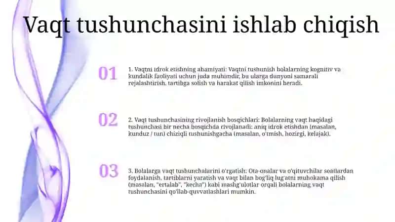 Bolalarda Vaqt Tasavvurlarini Shakllantirish.Bolalarni Vaqtni Chamalashga O'Rgatish Tursunova Oynoza 2