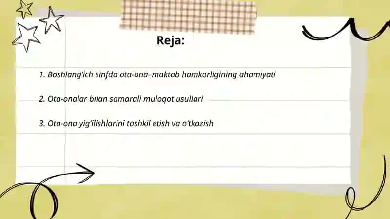 Boshlang’ich sinfda ota-onalar bilan hamkorlik 2