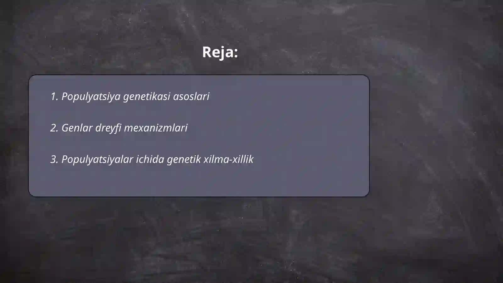 Populyatsiya Genetikasi.Genlar dreyfi Abilova Gulchiroy 2