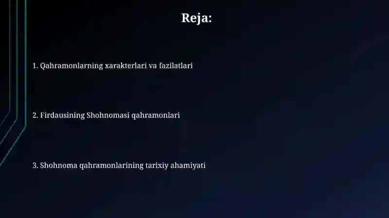 Firdavsiyning "Shohnoma" asar qahramonlari 2