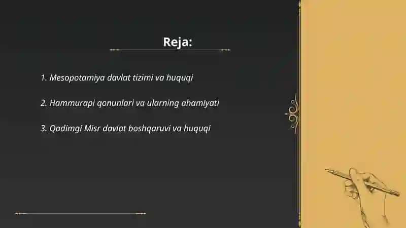 Mesopotamiya davlat tizimi va huquqi 2