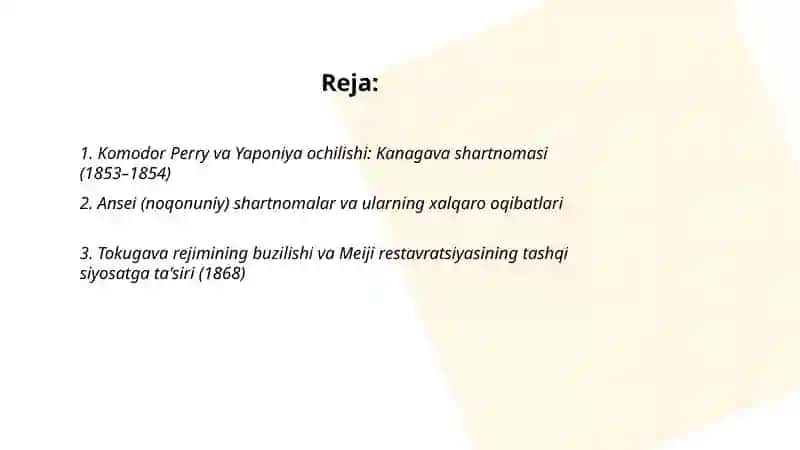 Yaponiyaning XIX asrning ikkinchi yarmida xalqaro ahvoli va tashqi siyosati 2