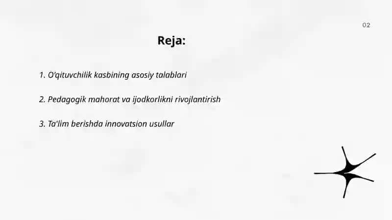 O'qituvchilik kasbining asosiy talablari 2