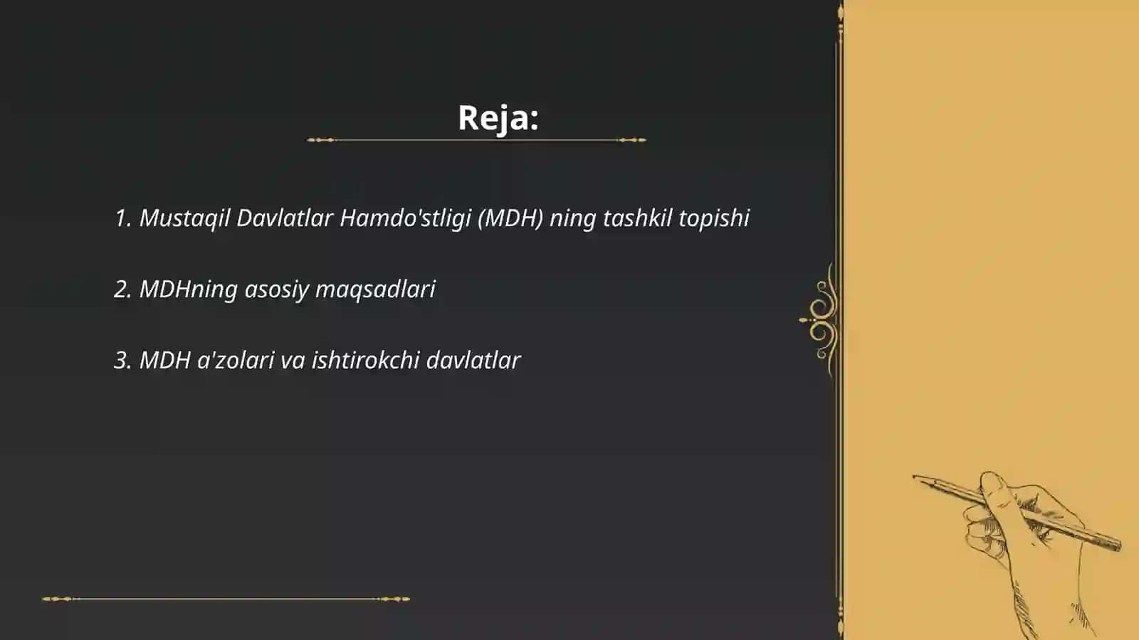 Mustaqil Davlatlar Hamdo'stligi (MDH) ning tashkil topishi 2