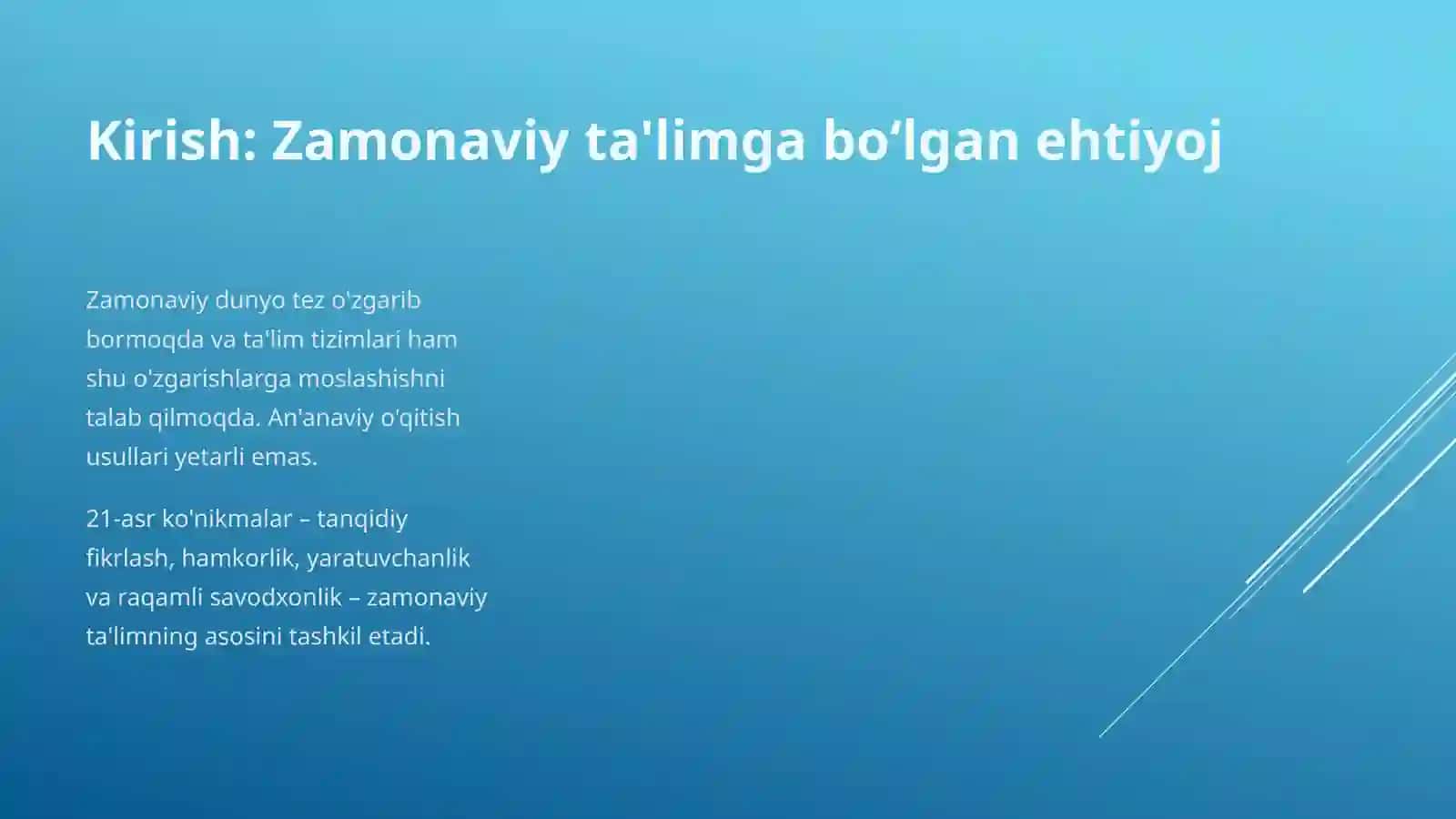 Ta'lim tizimini ilgʻor pedagogik tajribalar asosida takomillashtirish 2