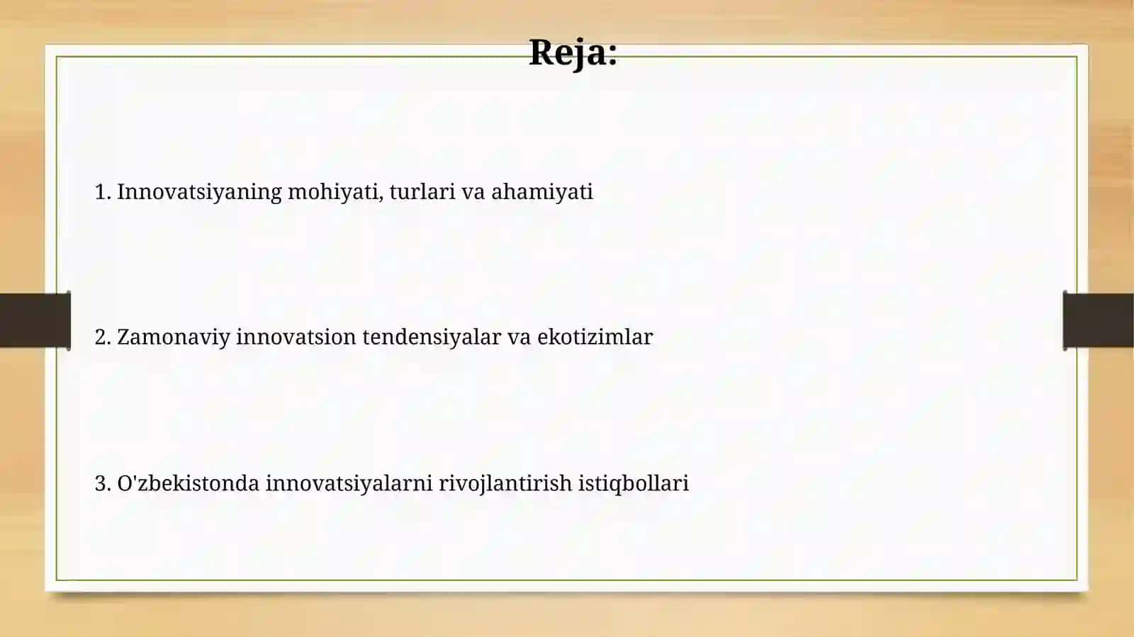 Innovatsiya va uning rivojlanishi istiqbollari 2