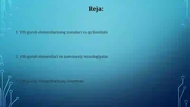 VIII-gurux elementlarining ahamiyati 2