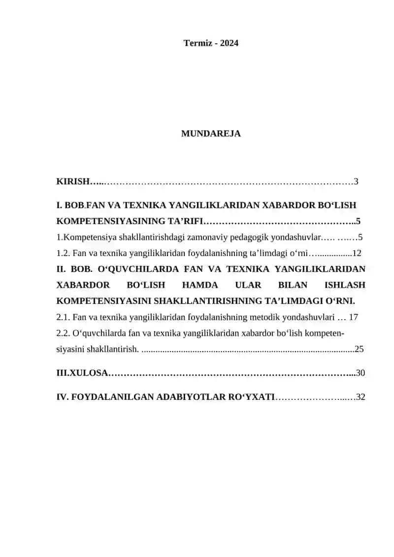 FAN VA TEXNIKA YANGILIKLARIDAN XABARDOR BO‘LISH HAMDA FOYDALANISH KOMPETENSIYASINING TA’LIM –TARBIYADAGI O‘RNISINF VA MAKTABDAN TASHQARI ISHLARNING O‘QUVCHILAR FAOLIYATIDAGI O‘RNI 2