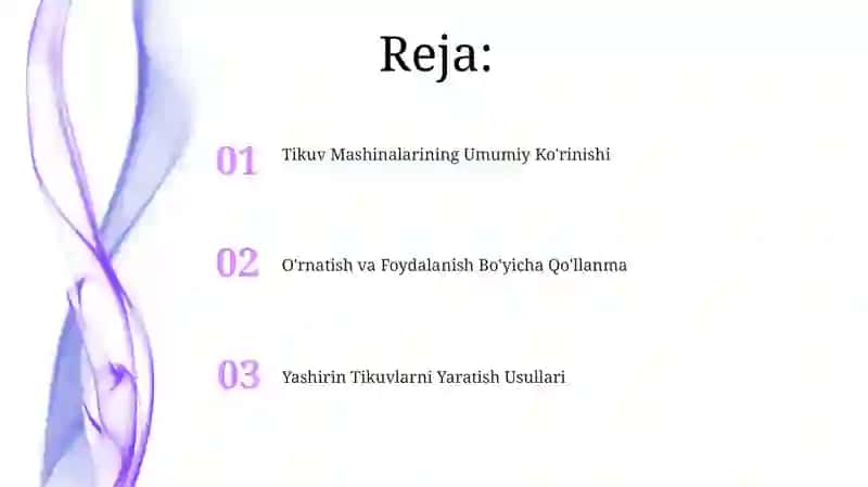 Tikuv Mashinalarining Umumiy Ko'rinishi 2