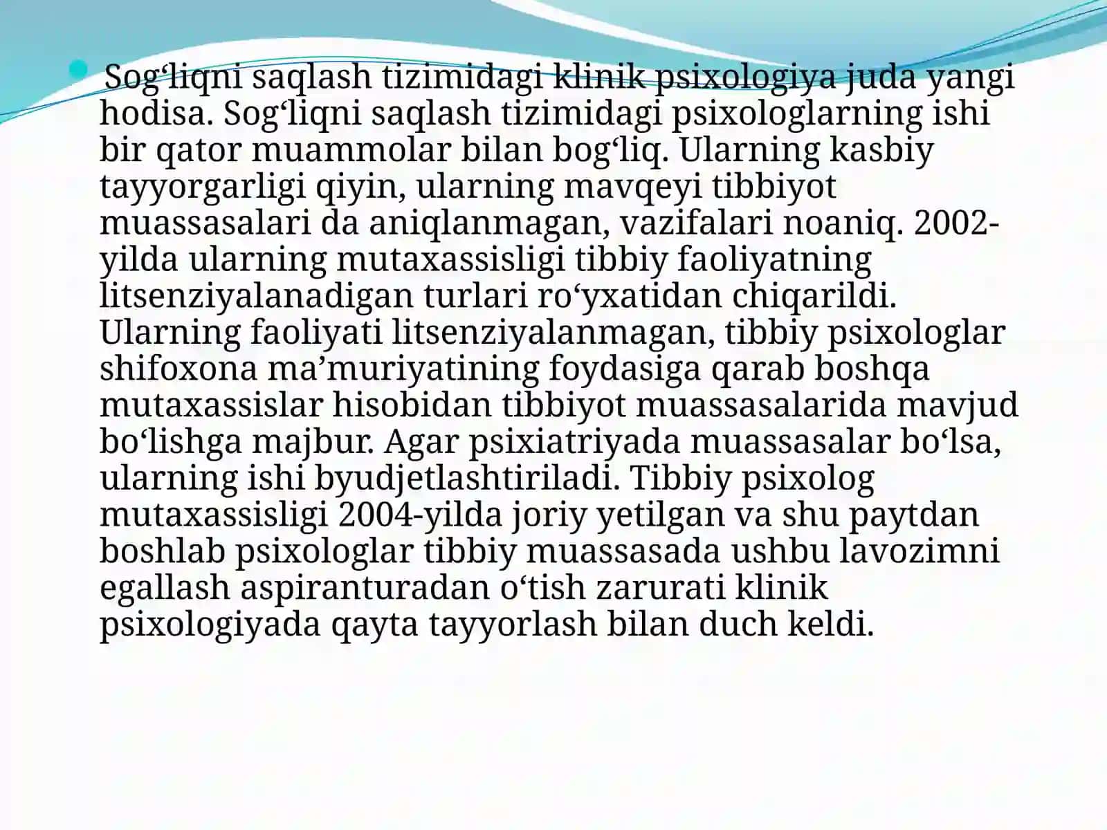 Klinik psixologiyaning dolzarb muammolari 2