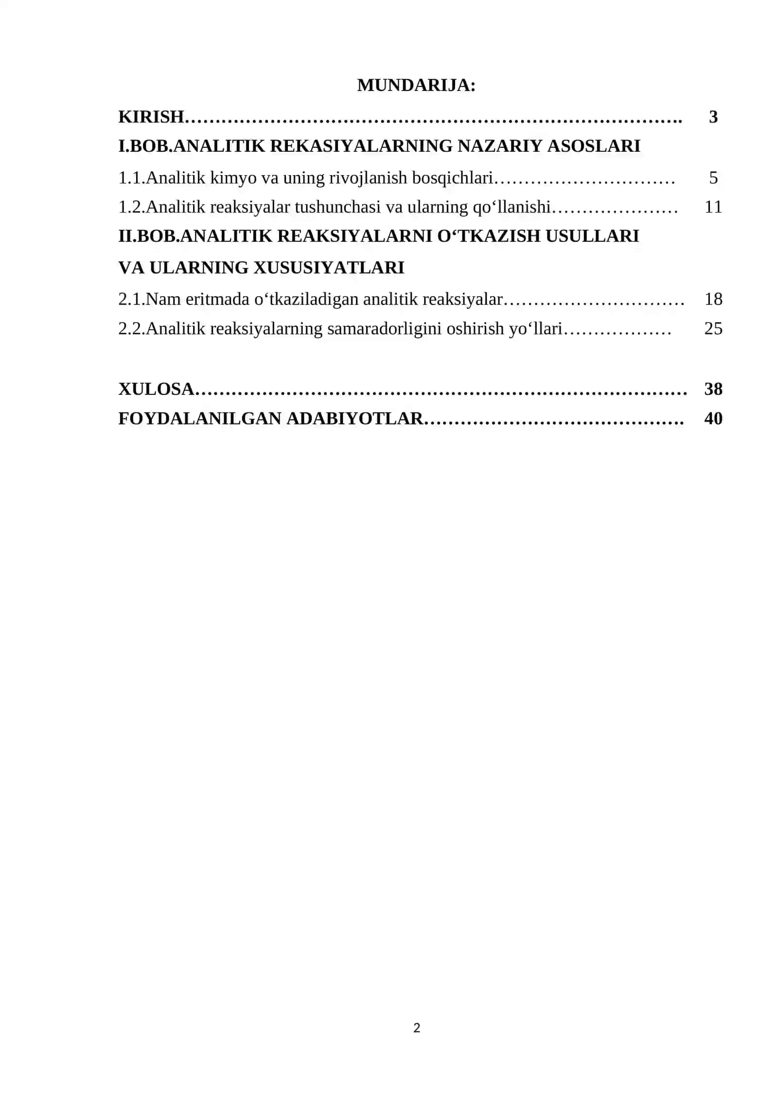 ANALITIK REKASIYALARNING O‘TKAZISH USULLARI 2 2