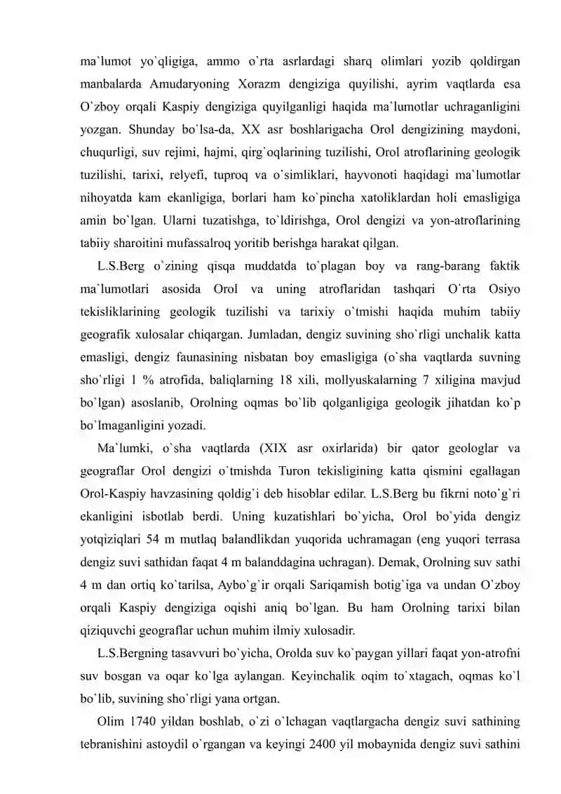 Orol dengizining dastlabki tabiiy geografik tahlili 2