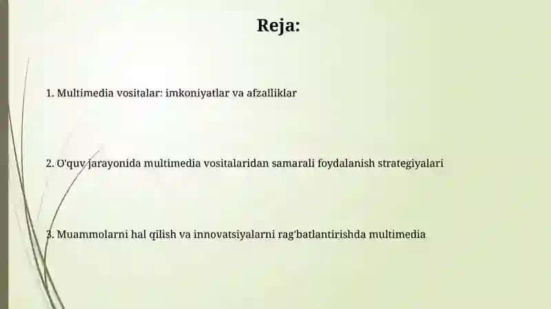 Multemediya vositalari jarayonidan foydalanish 2