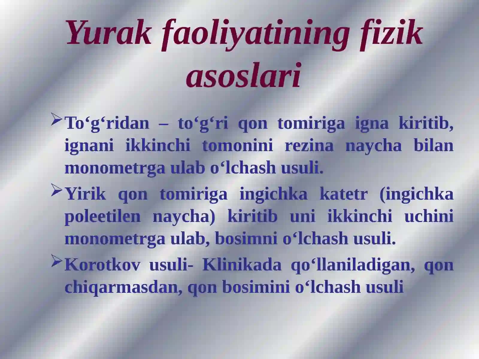 Yurak faoliyatining fizik asoslari 2