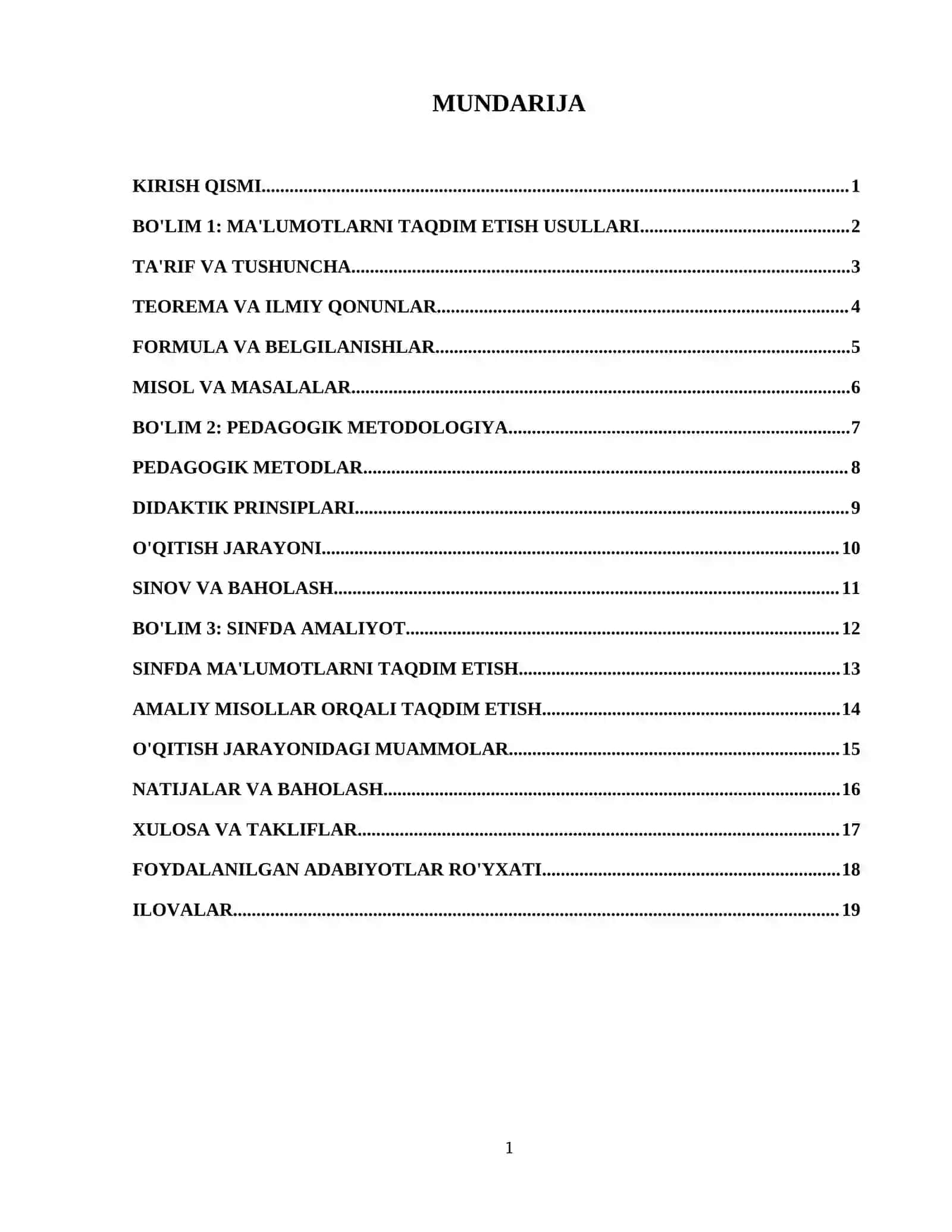 4-sinf matematika darslarida maʼlumotlarni taqdim etish usullari bilan tanishtirish 2
