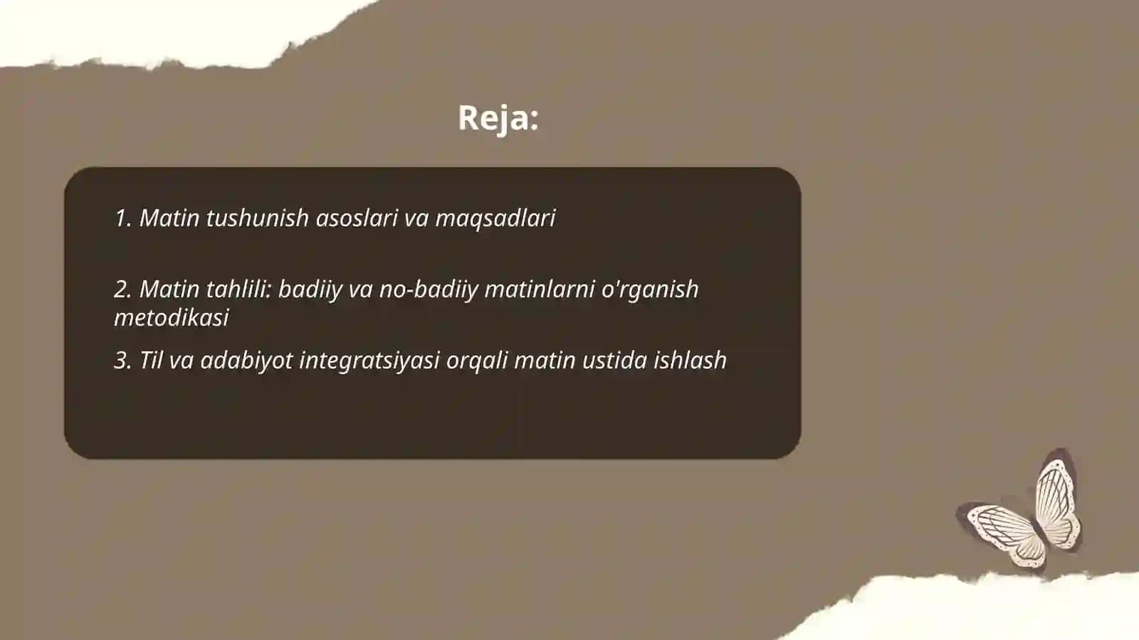 Matin ustida ishlash metodikasi 2