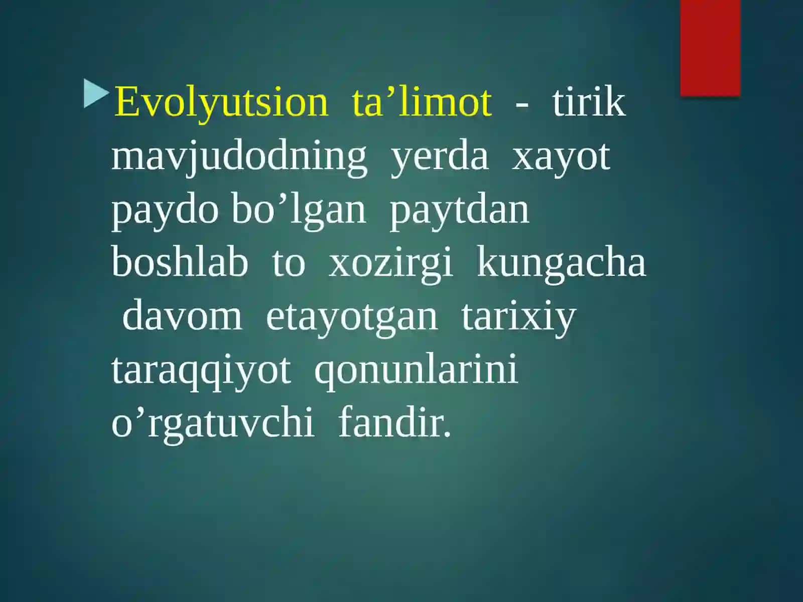 Ch.Darvinning evolyutsion ta'limoti 2