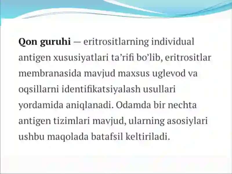 Qon guruhlari va rezus faktorni 2