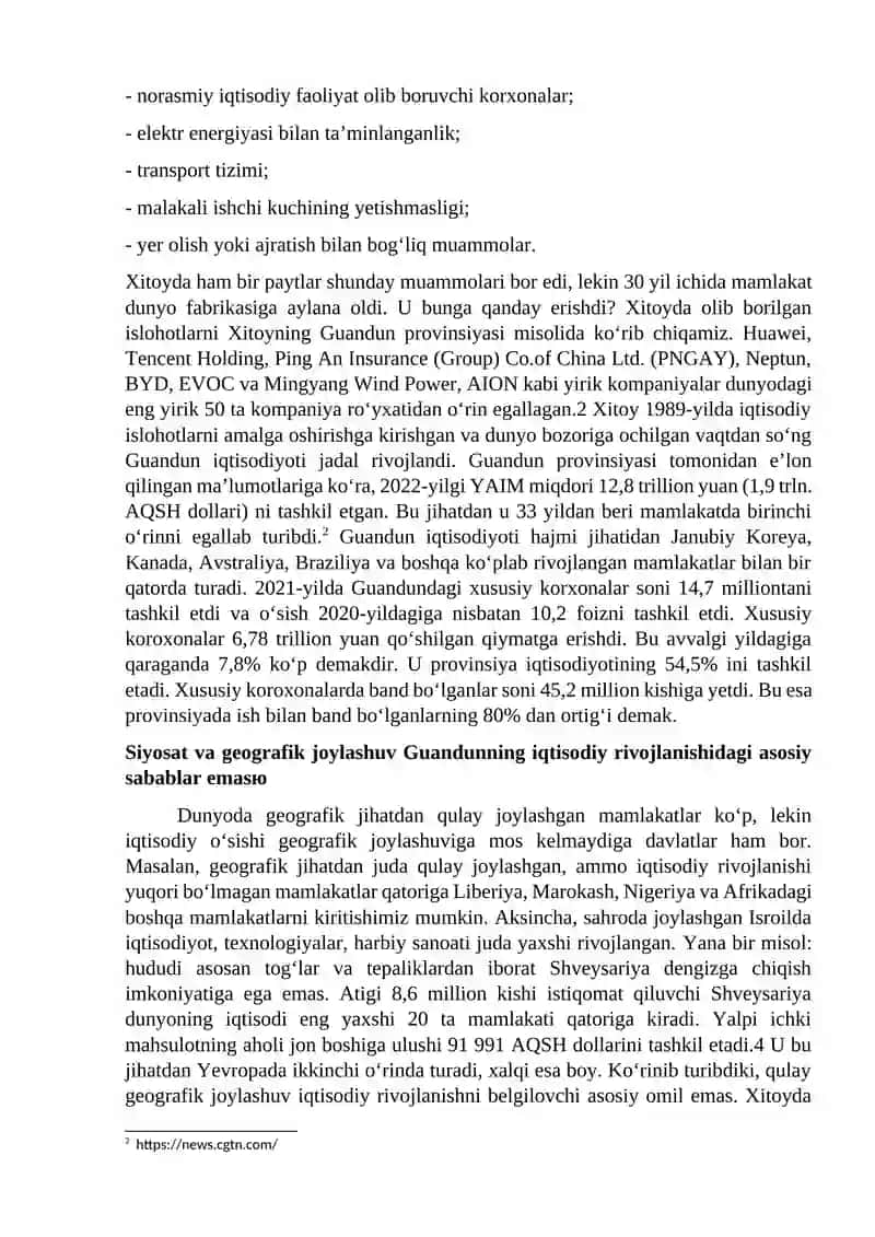 Kichik biznes va tadbirkorlikni rivojlantirishni davlat tomonidan qollab-quvvatlashning xorij tajribasi 2