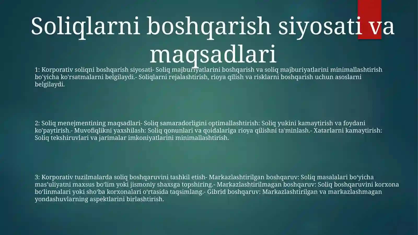 Korporativ Tuzilmalarda Soliq Menejmentini Tashkil Etish 2