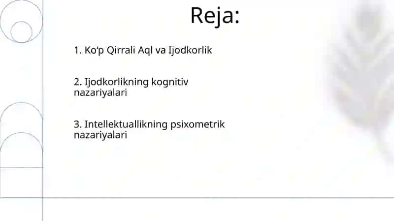Intellekt va kreativlik nazariyalari 2
