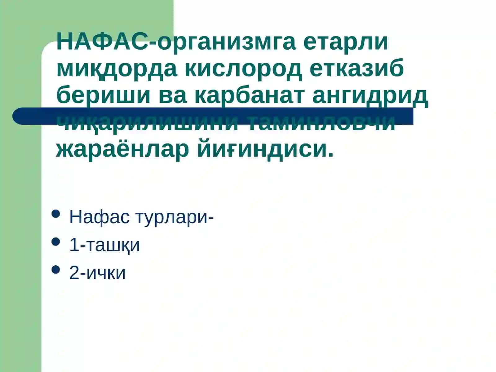 Ташқи нафастизими патофизиологияси 2