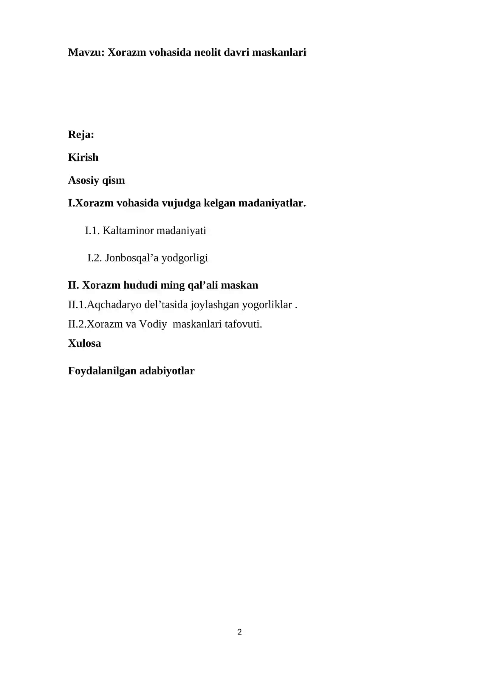Xorazm vohasida neolit davri maskanlari 2