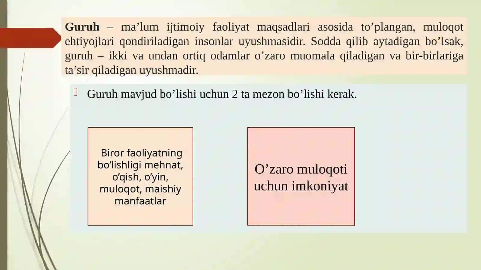 Guruh va jamoa psixologiyasi 2
