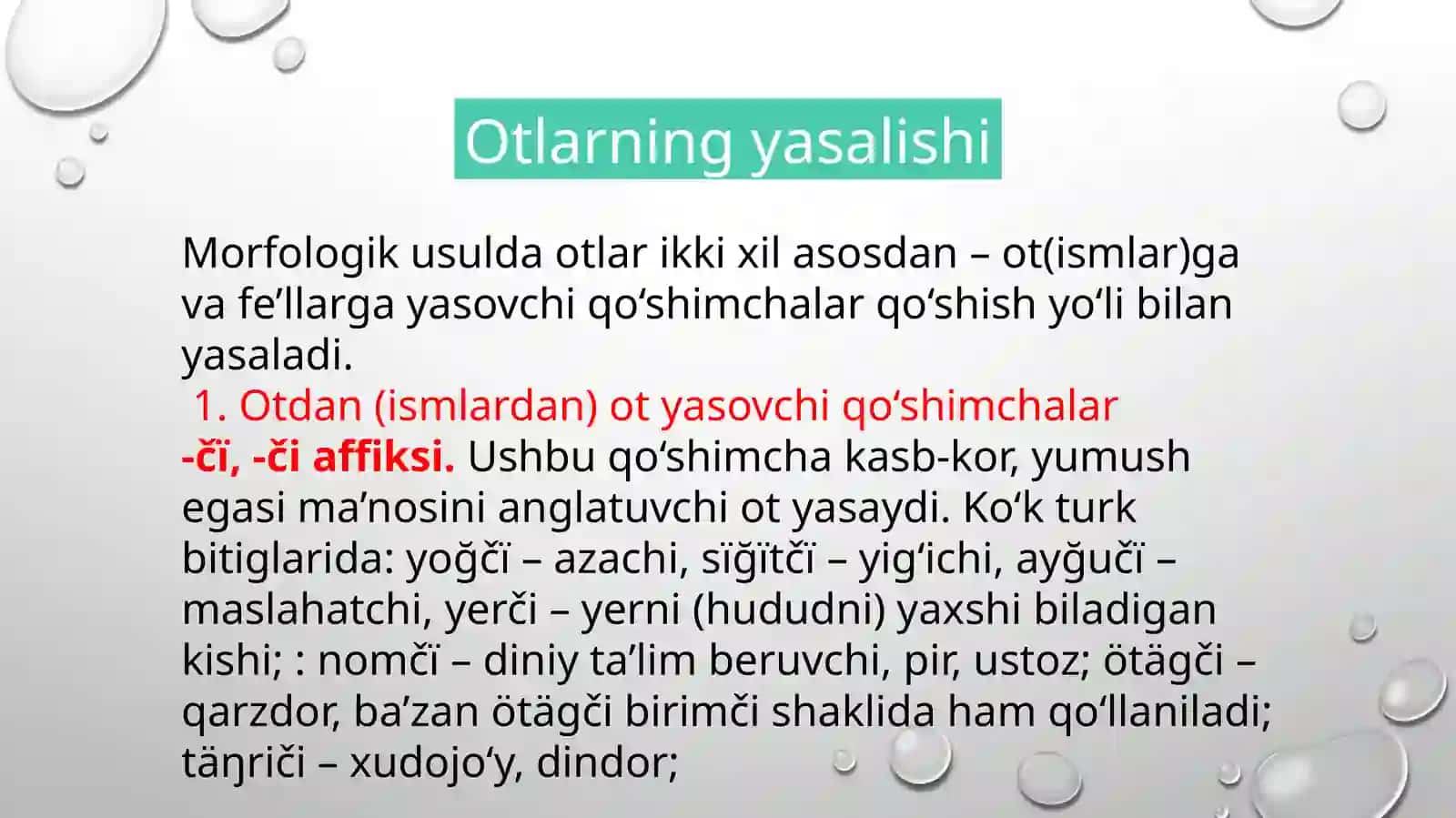 Qadimgi turkiy tilda otlar va sifatlarning yasalishi 2